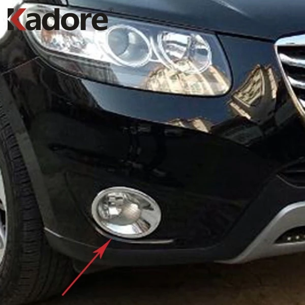 

For Hyundai Santa Fe 2010-2013 ABS Chrome Front Fog Light Lamp Cover Trim Head Foglight Frame Car Styling Auto Accessories