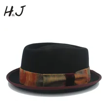 Австралийская шерстяная фетровая шляпа для мужчин и женщин, плоская кепка для крестного отца с модным бантом