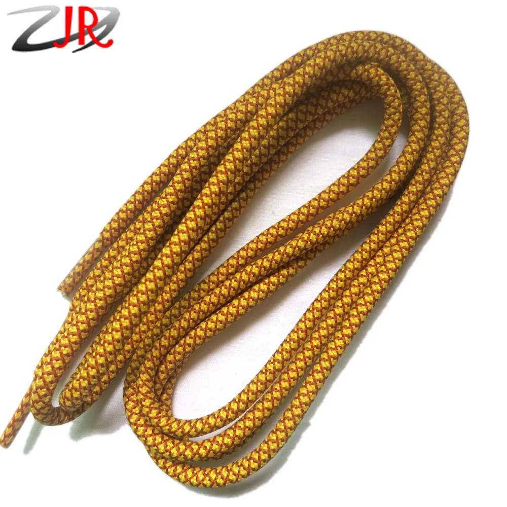 

YJY10 Pair/Lot Dia. 0.4CM No.4 Yellow Basketball Shoelaces Hiking Sneaker Shoelace Round Shoelaces Laces for Shoes