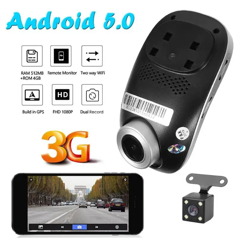 C1 3g Wi-Fi Видеорегистраторы для автомобилей Камера Android 5,0 24 часа в сутки для парковочной системы Dash Cam Встроенный микрофон-телефон Шум сокращения обработки