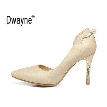 

Big Size Women's Shoe 9cm High Heels Summer Good PU Pumps Party Shoes For Women Wedding Shoes 161-61