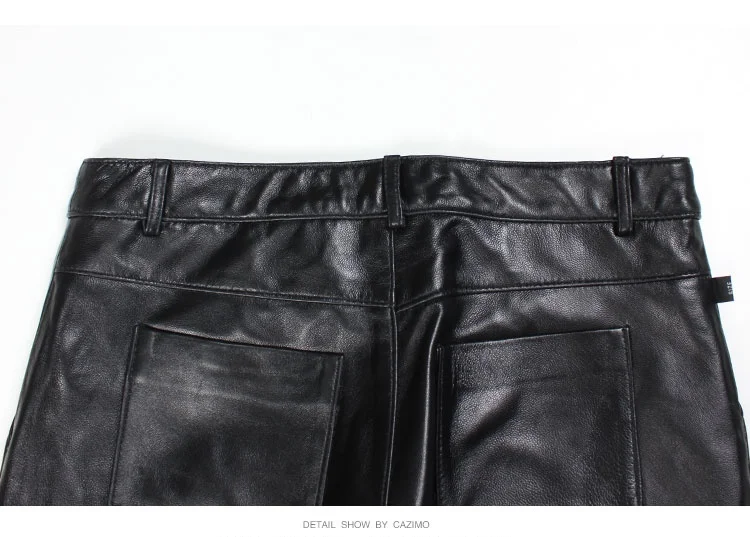 Настоящие брюки из овечьей кожи, женские черные уличные кожаные брюки-карандаш, повседневные зимние женские сексуальные брюки из натуральной кожи