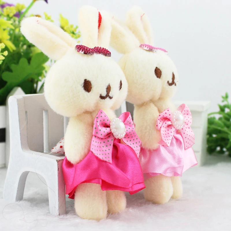 

Free Shipping Lovely Pearl Bow Cartoon Rabbit Plush Toy Animal Doll Wedding Gift Kids Birthday Present
