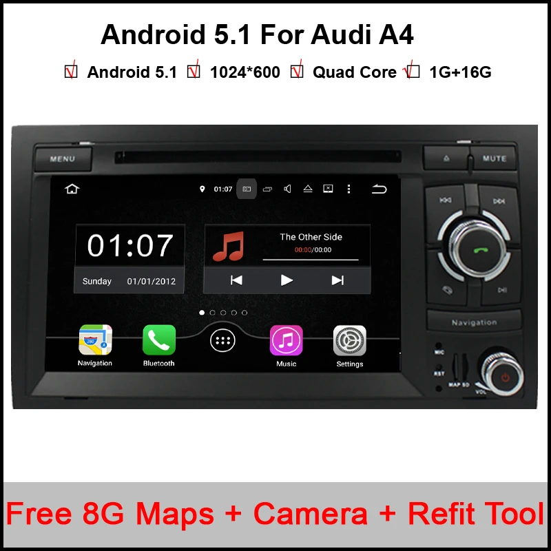 2 Din 7\ 1024x600 RAM 2GB Quad Core Android 4.4 Car DVD GPS For Audi A4 S4 2002-2008 Seat Exeo 2009-2012 Stereo Radio WIFI OBD2 2 Din 7\ 1024x600 RAM 2GB Quad Core Android 4.4 Car DVD GPS For Audi A4 S4 2002-2008 Seat Exeo 2009-2012 Stereo Radio WIFI OBD2