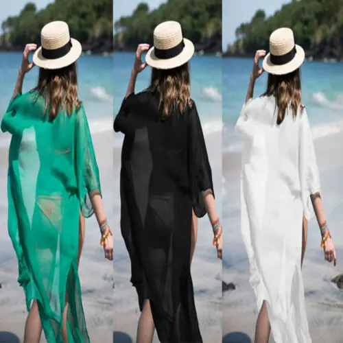 

Women Beachwear Swimwear Bikini Beach Wear Cover Up Kaftan Summer Shirt Dress