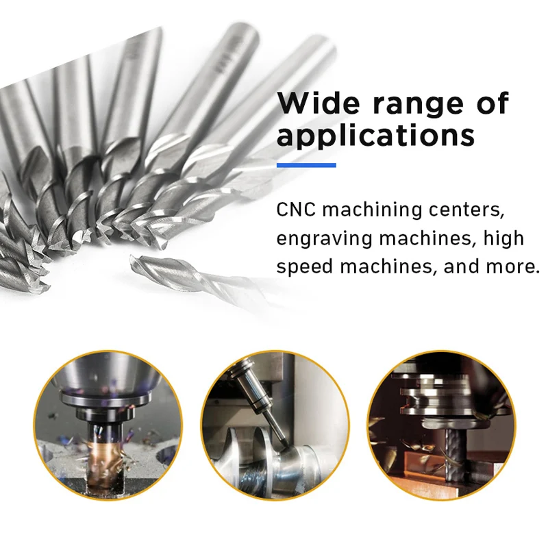 Tungfull 50 шт. 6 мм хвостовик фреза для дерева металла HSS CNC Концевая станки
