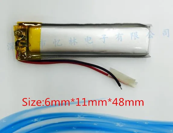 3,7 V 601148 061148P 601148P 3,7 V с защитной платой, используется для bluetooth MP3, MP4 литиевая батарея