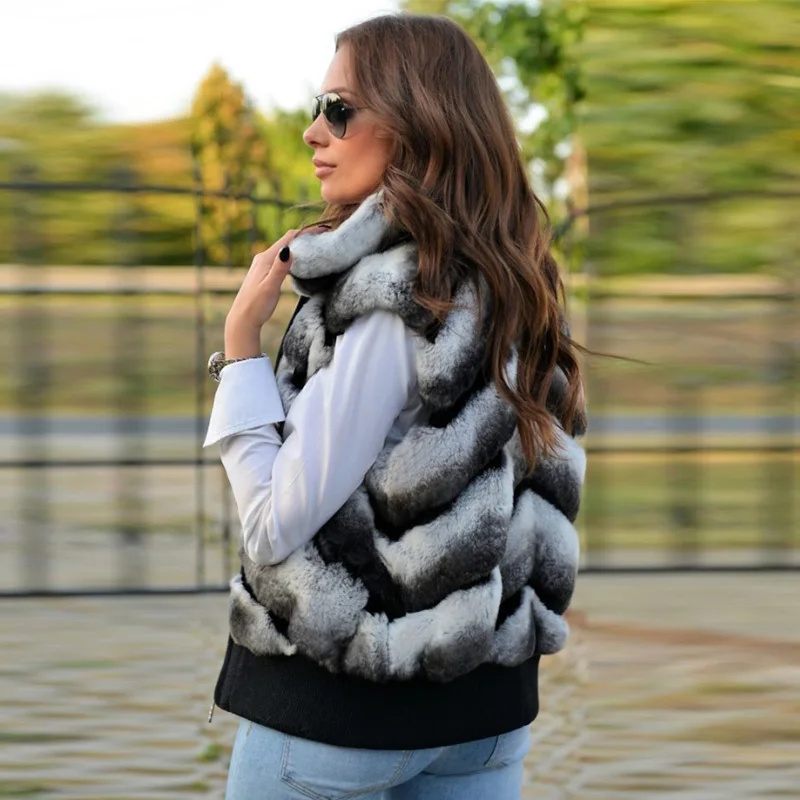 Conception Vraie Femmes Picture Lapin Court Avec Fourrure Furry Et Manteaux Vêtement Chaud Gilet As Extérieur Rex De Col Pour Vestes Nature dpaqw5nxza