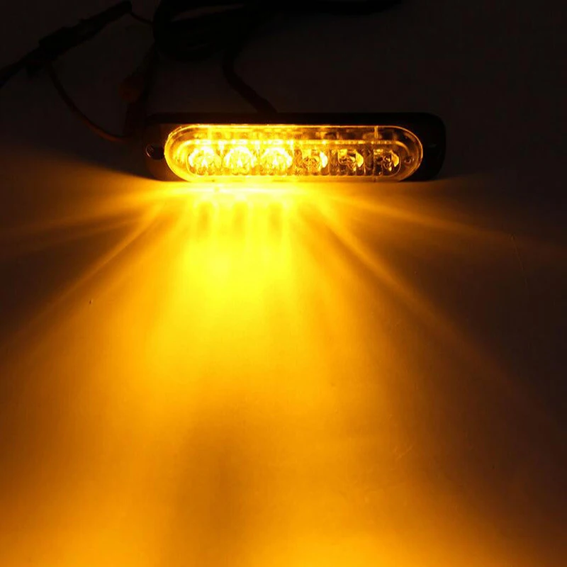 

2PCS Universal Car Led Daytime running Light white yellow Flashing warning working lamp 12V 24V Car Alarm LED Light