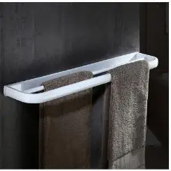double towel bar Европейский Стиль Мода Латунь белое полотенце кольцо квадратный банное полотенце кольца аксессуары для ванной комнаты вешалка для полотенец ванной полотенце бар - Цвет: double towel bar
