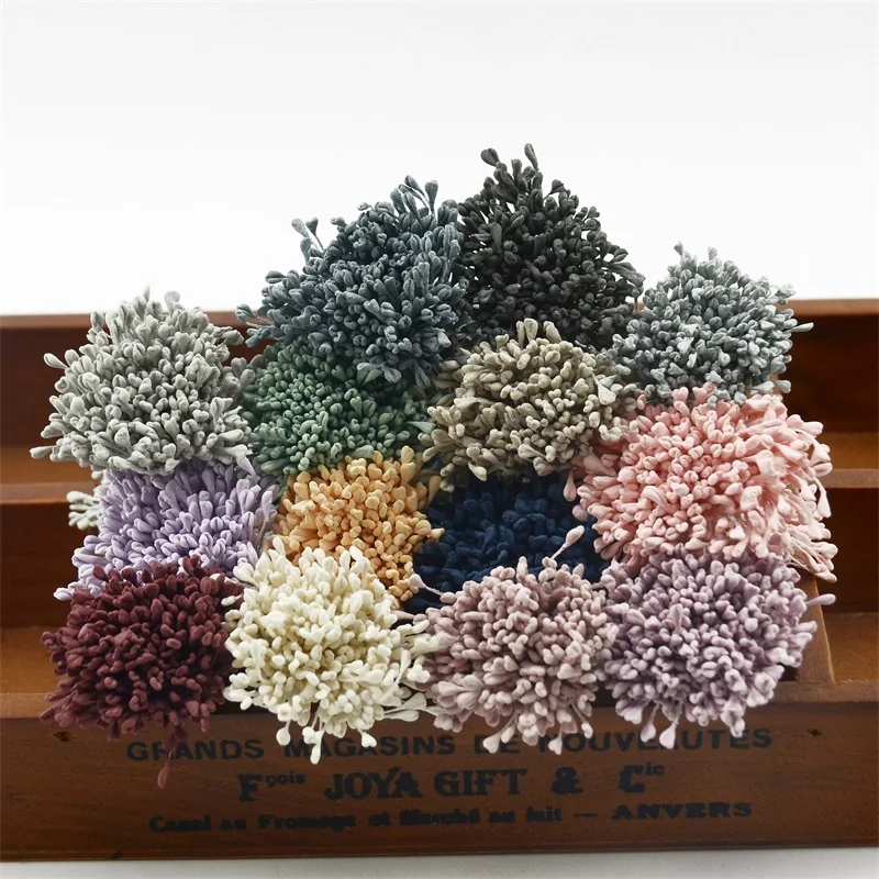 

350pcs 5mm Artificial Mini Stamen Matte Handmade Flowers For Wedding Party Home Decoration DIY Gift Box Wreath Decoration
