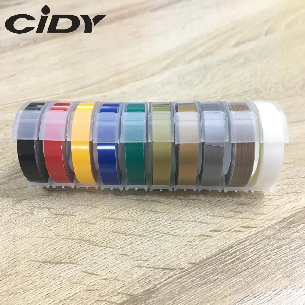 CIDY 10pcs Mixed Color Compatible DYMO 3D Plastic Embossing Xpress