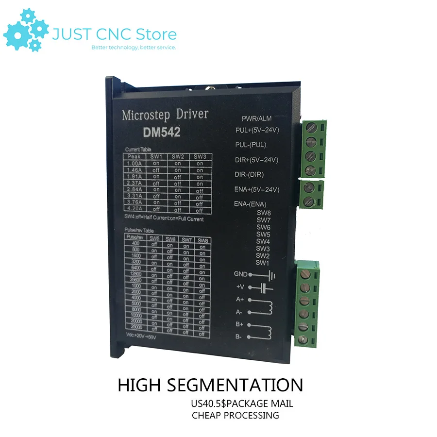 

Leadshine stepper motor driver DM542 2-phase Digital Stepper Motor Driver 18-48 VDC Max. 4.2A for 57 86 Series Motor