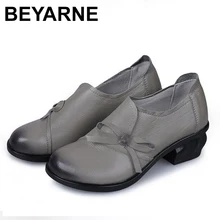 BEYARNE/обувь из натуральной кожи на плоской подошве; женские лоферы; новинка года; Модные женские повседневные тонкие туфли; женская обувь на плоской подошве