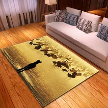 3D Животные лошадь голубое небо Фламинго лес широкое озеро ковры для современной гостиной Sajad Детский ковер до пола