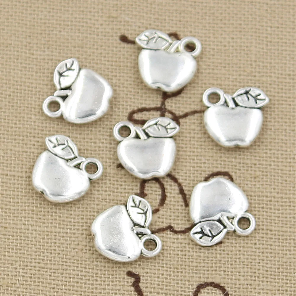 

30pcs Charms Apple 10x10mm Antique Making Pendant fit,Vintage Tibetan Bronze Silver color,DIY Handmade Jewelry