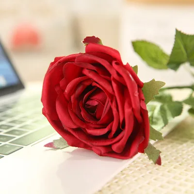 Диаметр 8 см, роза на ощупь, круглая Роза, белая, розовая, красная роза, ветка, искусственная, настоящая, на ощупь, роза, свадебное украшение для дома - Цвет: 1 pcs