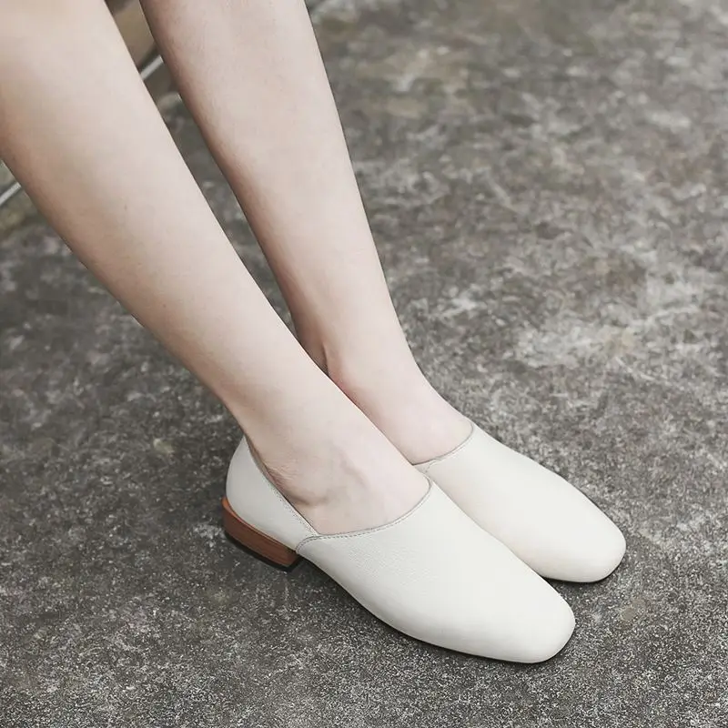 ALLBITEFO/новая весенняя женская обувь из натуральной кожи с квадратным носком на толстом каблуке, удобная Офисная Женская обувь, женская обувь на каблуке, обувь для девочек