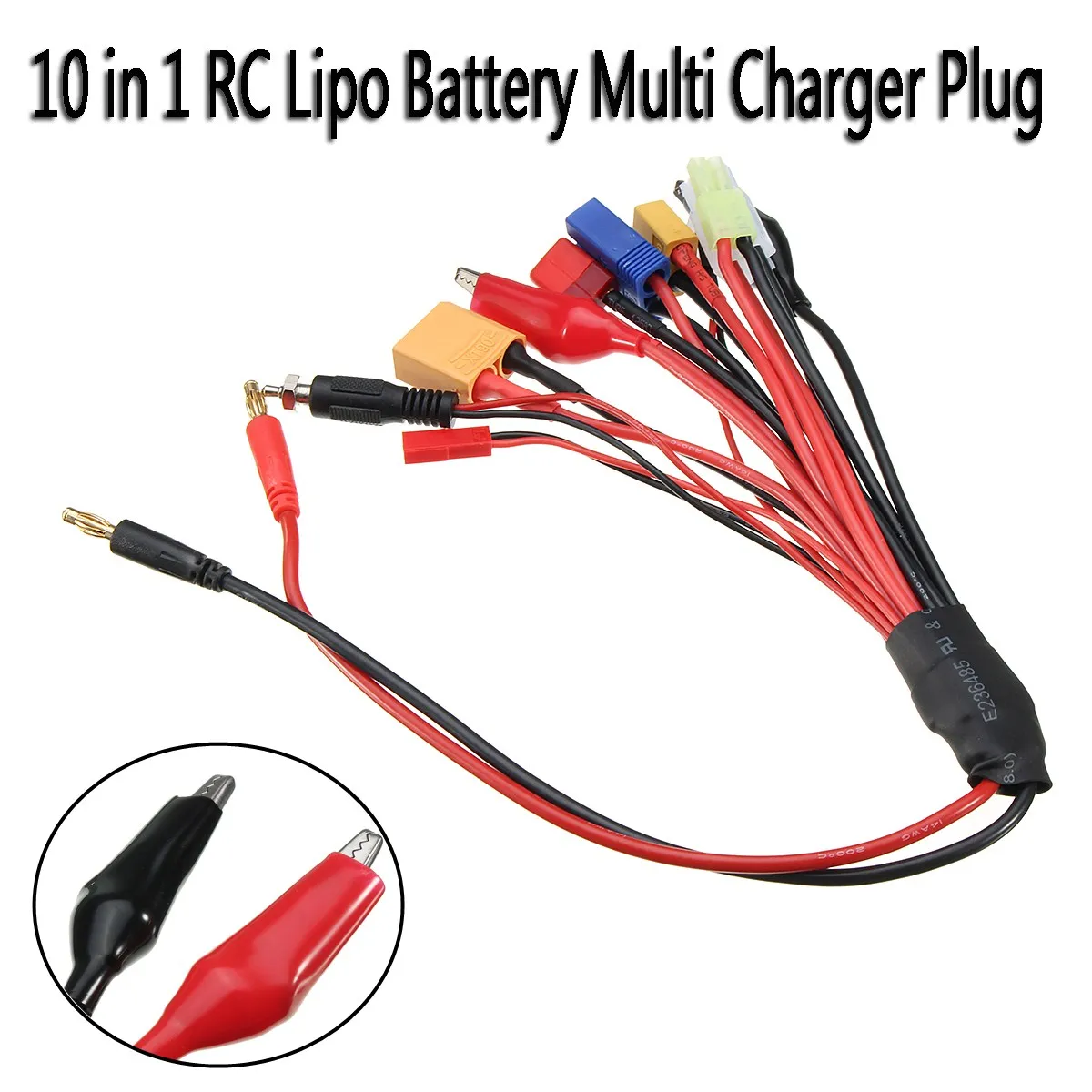 KROAK Multifunctional 10 in 1 Lithium RC Lipo Battery Multi Charger Plug Adapter Cable Charging