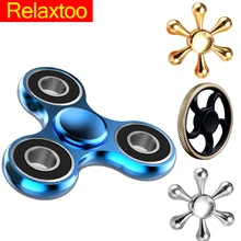 Metal Hand Spinner Tri Spinner EDC Fidget Toy For Autism and ADHD Anti Stress Finger Toys