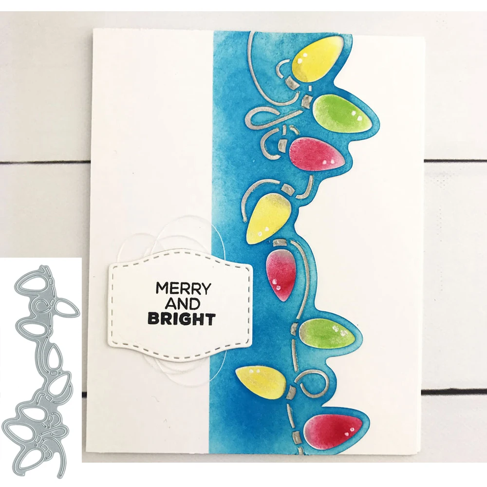 

Festival String Lights Shape Metal Cutting Dies Stencil Scrapbook Album Embossing For Gift Card Making Handcrafts Decor
