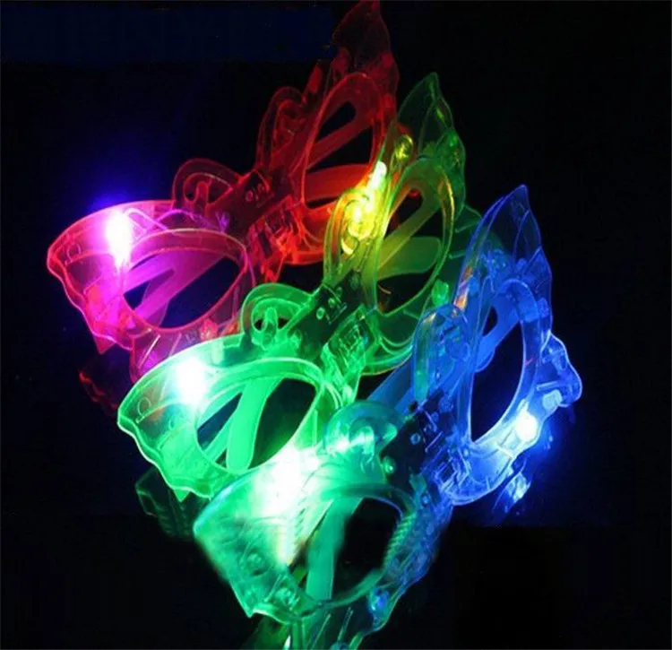 12pcs/lot LED Butterfly Glasses Laser Flashing Glasses Light Party Glow Mask Christmas Halloween Gift Glow Blinking Glasses