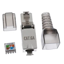 CAT6A RJ45 сетевой разъем Модульные вилки экранированные Разъемы Ethernet многожильный провод AWG 27/7 до 22/7