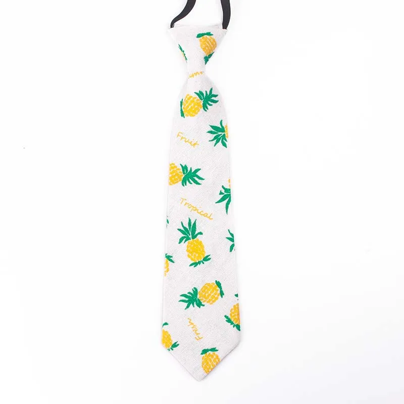 Детский мультяшный галстук хлопковый с принтом животного маленькие свежие фрукты японский Harajuku стиль Ins секция взрыва резиновая резиночка - Цвет: BT012G
