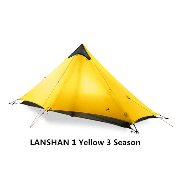 LanShan 2 3F UL GEAR 2 человека 1 человек Открытый Сверхлегкий Кемпинг палатка 3 сезона 4 сезон профессиональная 15D Silnylon бескаркасная палатка - Цвет: Yellow 1P 3 Season