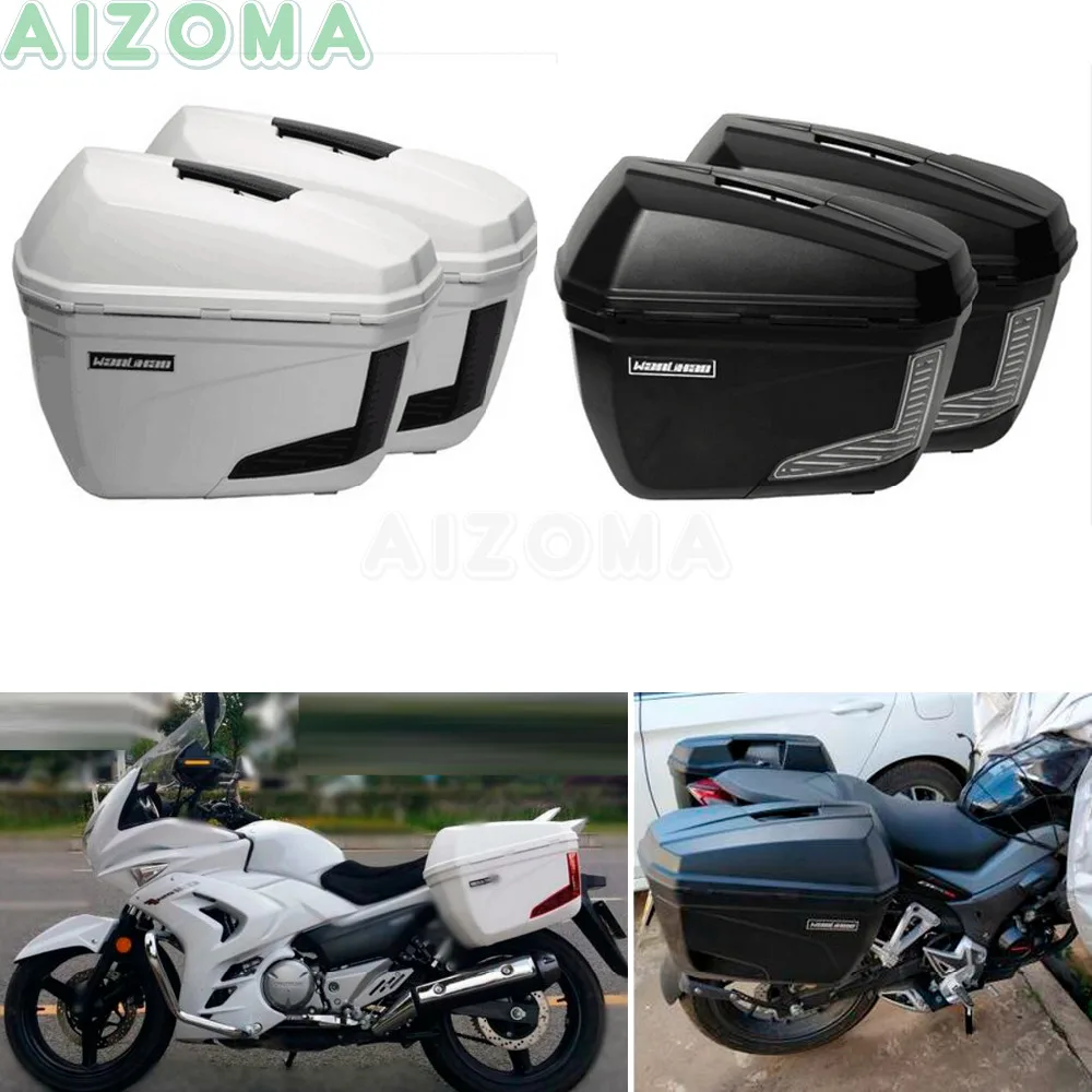 

Motorcycle Side Cases Racks Sidecases 2x 23L Luggage Pannier Cargo Rear Box Universal For Ducati Scrambler BMW R1200GS R1150GS