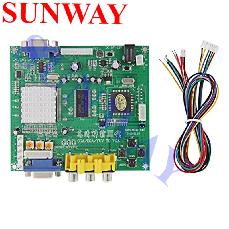 Arcade Game RGB//CGA//EGA//YUV to VGA HD Video Converter Board HD9800//GBS8200 cw