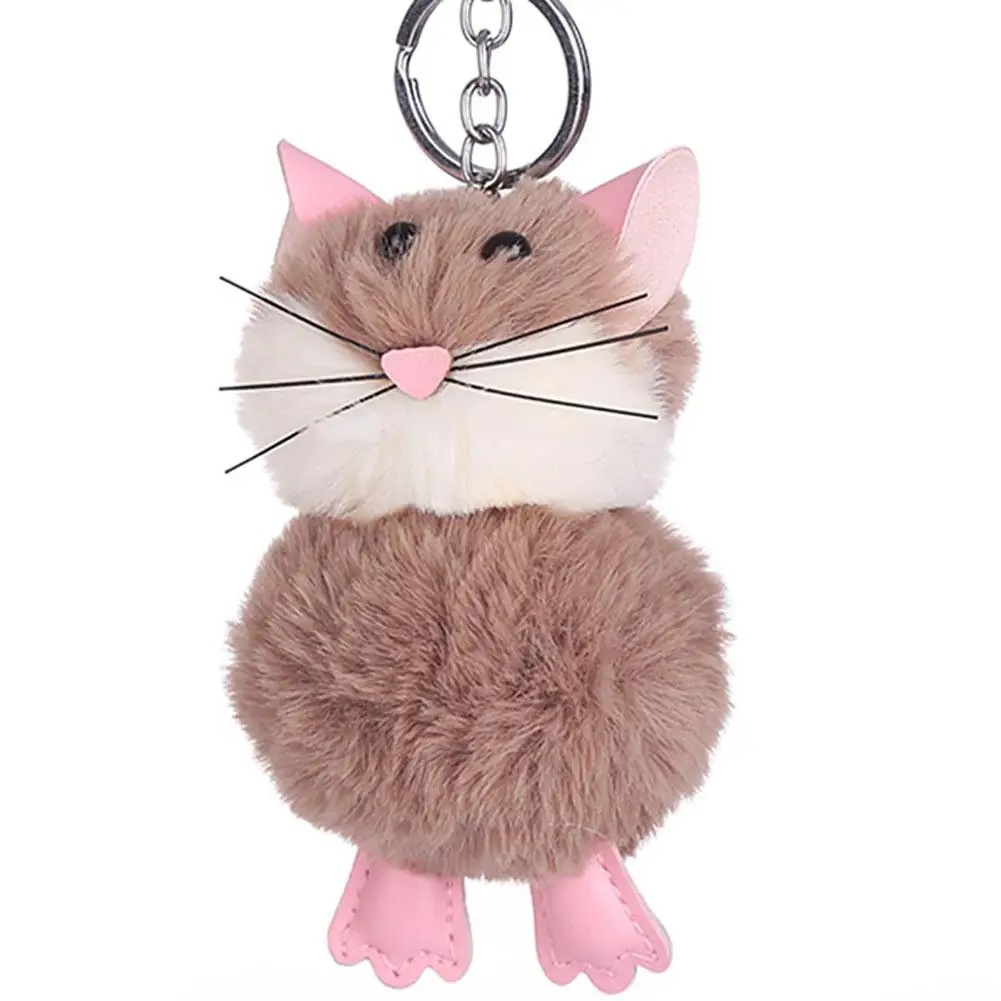 

Cute Imitation Rabbit Hair Mouse Pendant Keychain Bag Decor Key Ring Holder New