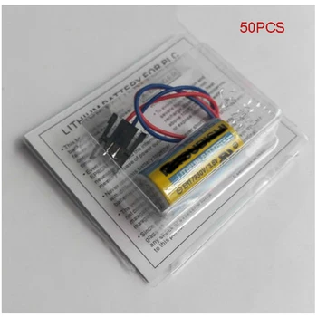 

50PCS/lot PLC Battery A6BAT ER17330V Size 2/3A 3.6V Li-ion Battery +Plug For Mitsubishi PLC Battery