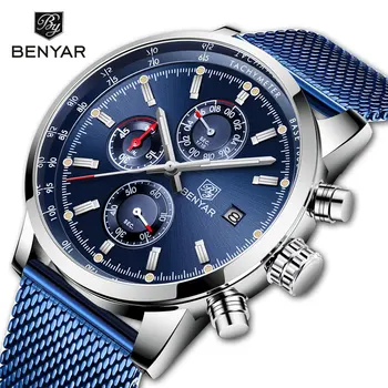 

BENYAR Men's Watches Top Brand Luxury Quartz Chronograph Luminous Pointer Waterproof Watches Fashion Watch Relogio Masculino