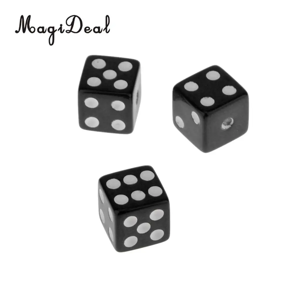MagiDeal 12mm 50Pcs/Set Acrylic Six Sided Spot Dice for Table Game Party Games Dice Toys Gift 6Colors