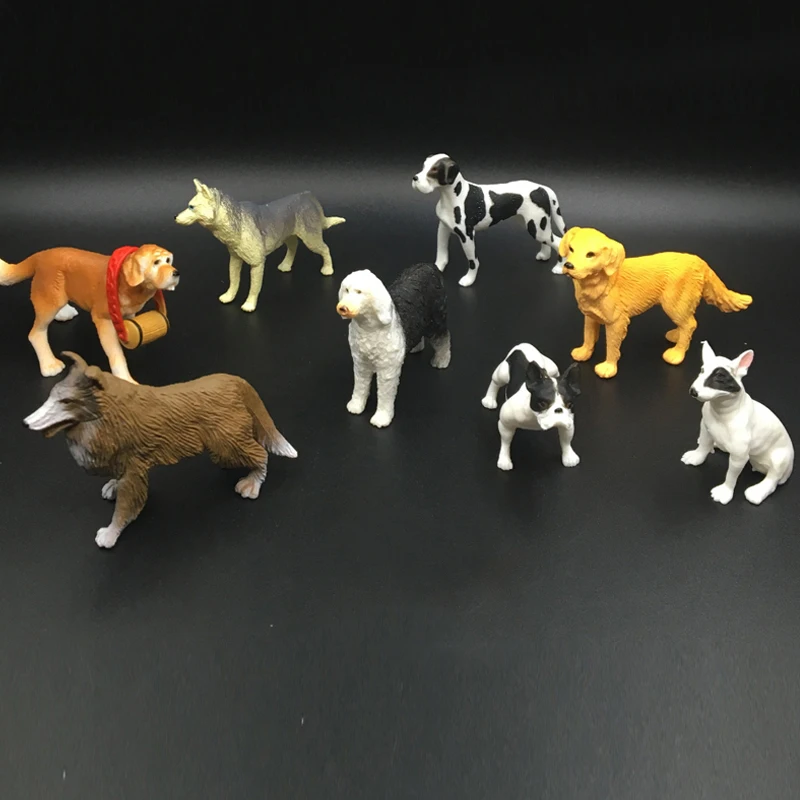 

8pcs/set 1:10 World Famous Dog Model Dog Kit Toys Simulation Animal Model Mongolian Pet Husky Poodle Action Figure Toy
