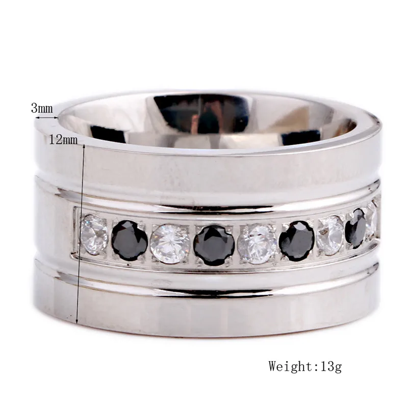 Modyle Two Color 316L Stainless Steel CZ Zircon Channel Setting Ring For Women Birthday gift