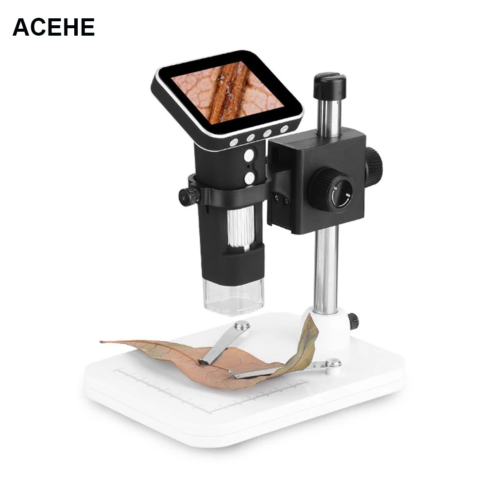 

ACEHE 500x Magnification With 3.5 Inch HD Screen Integrated Digital Microscope With Adjustable Microscope Stand LED Light