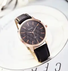 Новый бренд наручные часы Для женщин простые часы Элитный бренд женские кварцевые часы Reloj Mujer 2018 г. новые модные кожаные Для женщин часы