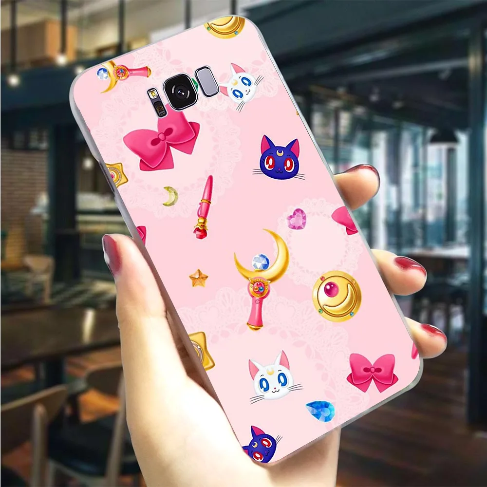 

Plastic Phone Case for Galaxy A8 2018 Sailor Moon Crystal Cover for Samsung A50 Cases A70 A3 A6 Plus A5 A7 A9 A10 A20 A30 A40