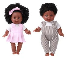 35CM African Black Doll Handmade Silicone Vinyl Adorable Lifelike Toddler Reborn Baby Doll Kids Toys Gifts Boy Girl 35CM African Black Doll Handmade Silicone Vinyl Adorable Lifelike Toddler Reborn Baby Doll Kids Toys Gifts Boy Girl