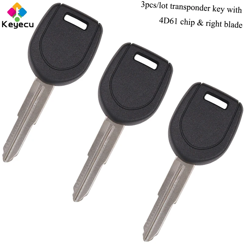 

KEYECU 3PCS/Lot Transponder Key - With 4D61 Chip & Right Blade - Fob for Mitsubishi Outlander 2004 Lancer 2003-2006 Shogun Pinin