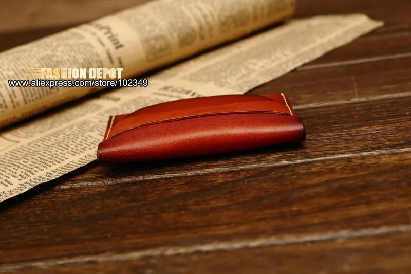 vegetable Tanned Leather Classic Style Business Card Wallet and Credit Card Holder and Card Wallet Cowhide Real Leather (7)