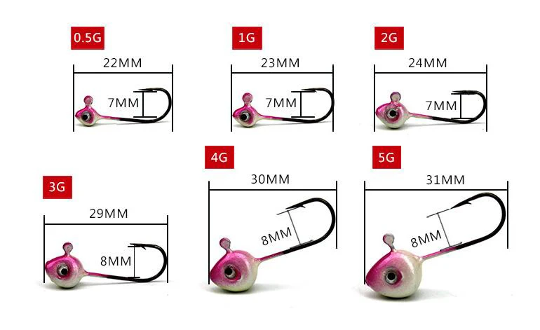 Тип рыбы 10 шт. мини свинцовый рыболовный крючок 1 г 2 г 3 г 4 г 5 г джиг головка кренк приманка крючок может быть сочетается с мягкой наживка «червяк» крючок