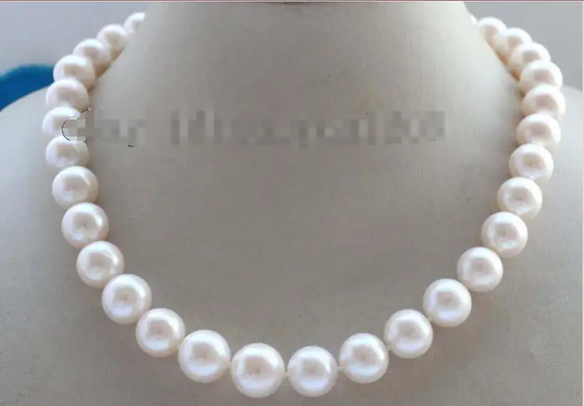 

Free shipping hot sale Women Bridal Wedding Jewelry >>18" Genuine Natural 12-14mm White Perfect Round Pearl Necklace zircon