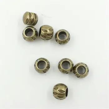 

Diy Big Hole Beads Bronze and Antique Silver Alloy Beads Fit Europe Beads Bracelets Nickel free Jewelry Findings 30pcs T719