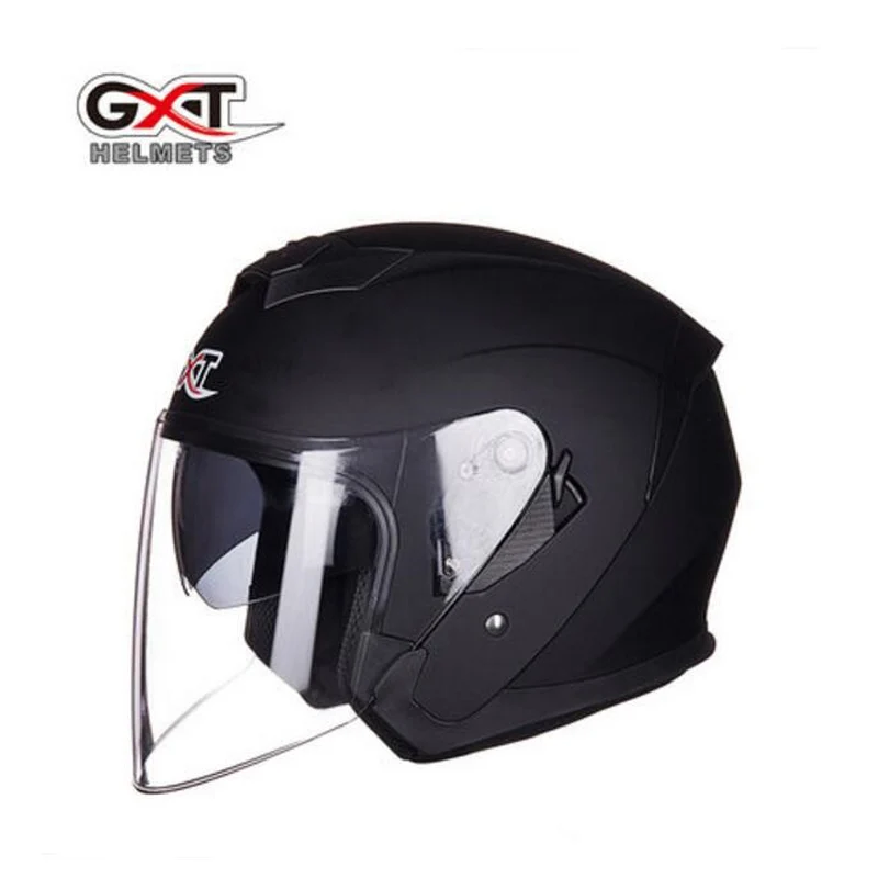 Лето GXT половина лица мотоциклетный шлем G522 ABS двойные линзы мотоциклетные шлемы рыцарь Защитная крышка для оборудования шляпа - Цвет: Matte black
