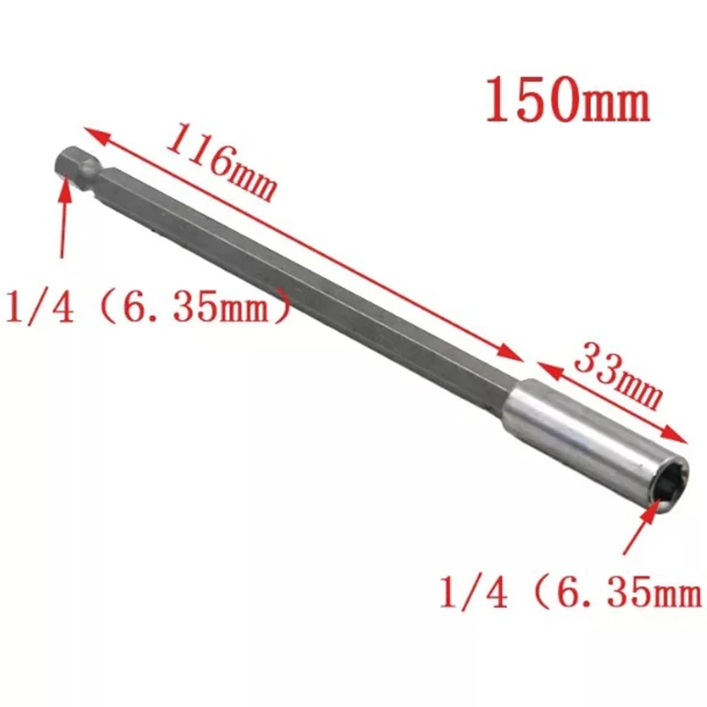 1/4 защитный чехол для видеосьемки держатель стержня Удлинительный наконечник Шестигранная Отвертка Ручной инструмент силовой Аксессуар Магнитный 60/100/150 мм - Цвет: 150mm