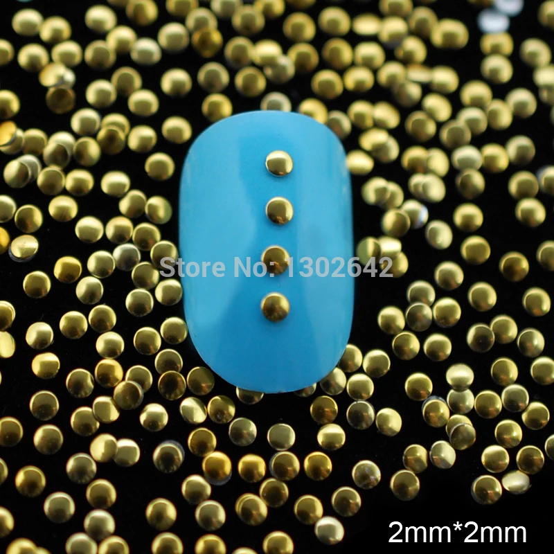 

100pcs/Pack Golden Small Round Studs Nail Art Decoration DIY Alloy Nails Accessoires