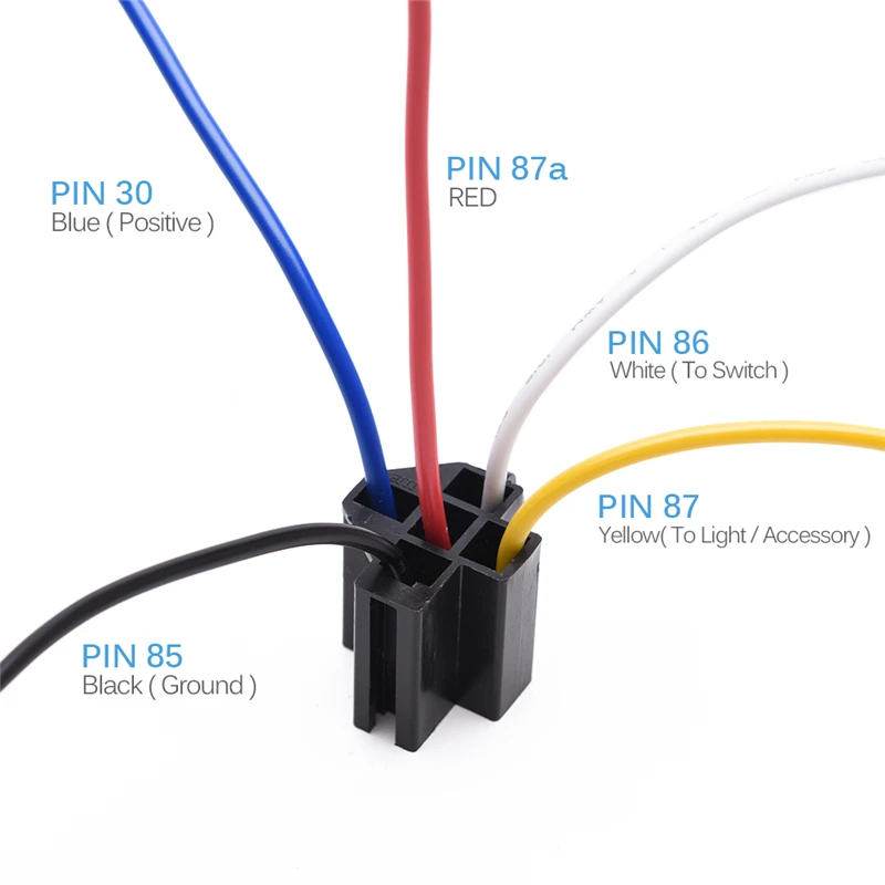 MICTUNING 5 шт. 30/40A автомобиля SPDT реле 12V 5-зубец автомобильный жгут проводов разъем w/Цвет-маркированы как провода Водонепроницаемый автомеханический переключатель